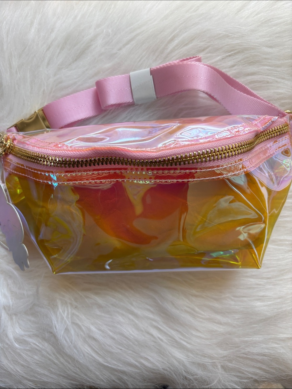 🆕 Stoney Clover Lane - “Luck & Love” Iridescent Clear Pink Classic Fanny